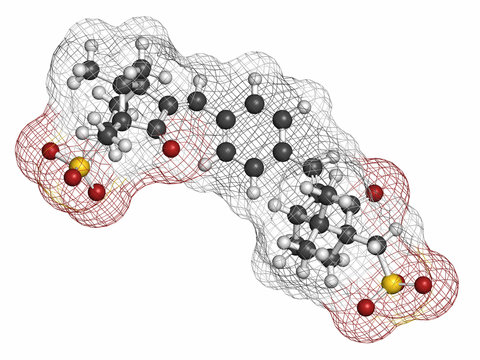 Ecamsule sunscreen molecule (UV filter). 