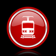train red glossy web icon
