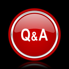 question answer red glossy web icon
