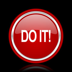 do it red glossy web icon