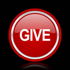 give red glossy web icon