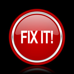 fix it red glossy web icon