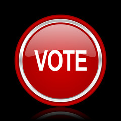 vote red glossy web icon