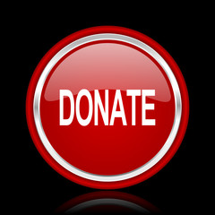 donate red glossy web icon