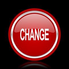 change red glossy web icon