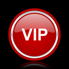 vip red glossy web icon