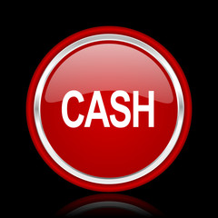 cash red glossy web icon