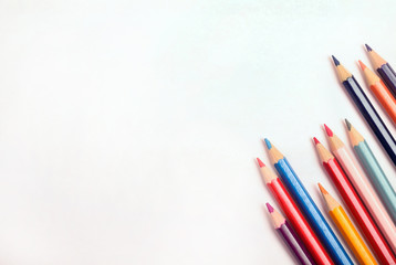 Many colorful pencil