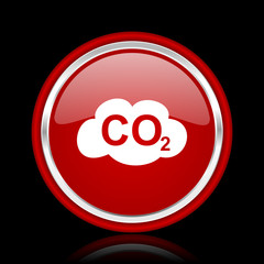 carbon dioxide red glossy web icon
