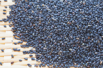 Black dry sesame seed , a common ingredient in cuisine