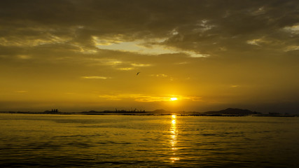 Nice sunset sky with clouds at Sichang island