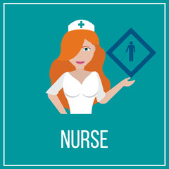 Nurse illustration over color background