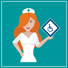 Nurse illustration over color background