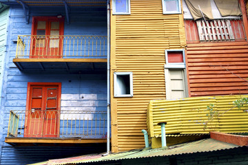 Detail of colored architecture in La Bocca