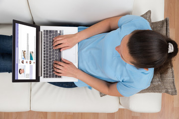 Woman Chatting On Social Networking Site