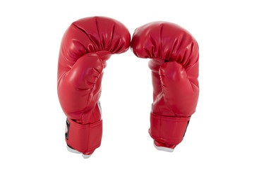 red boxing glove isolated on white background