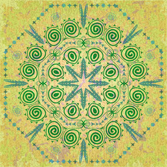 Vintage green seamless pattern of abstract plants