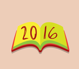 Happy new year 2016 open the book