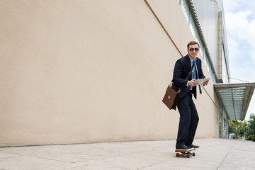 Businessman with digital tablet