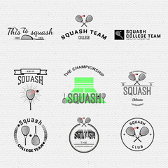 Squash badges logos and labels for any use