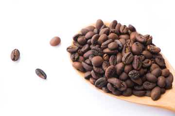 Coffee beans isolated on white background