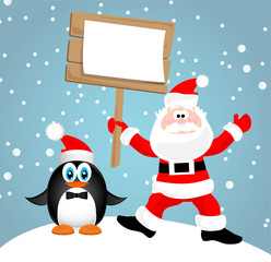 Merry Christmas Landscape. Vector  Happy New Year