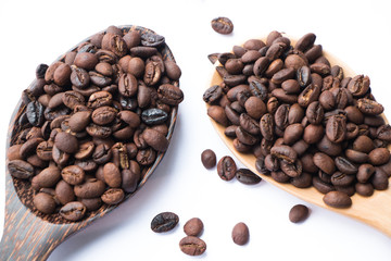 Coffee beans isolated on white background