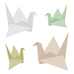 Origami Bird made from Recycle Paper Vector Design 