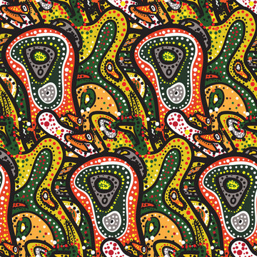 Yellow seamless pattern of small spots, dots and paisley in Turk