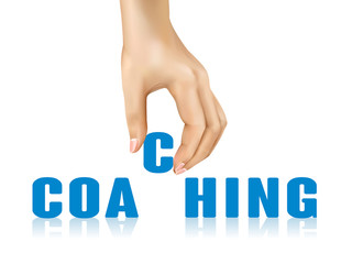 coaching word taken away by hand