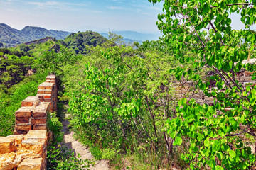 Obraz premium Not restoration view of Great Wall of China, section 