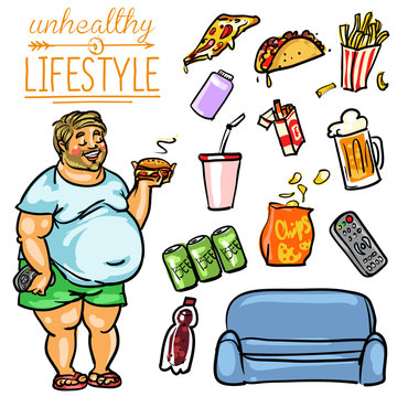 Unhealthy Lifestyle - Man