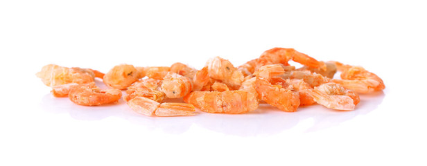 dried shrimp isolated on a white background