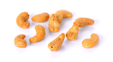 cashew nuts isolated on the white background