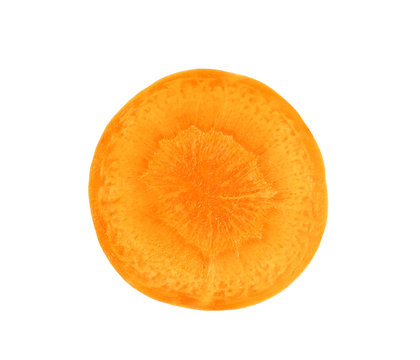 Slice carrot isolated on a white background