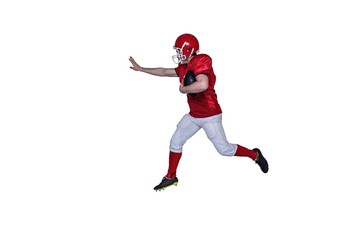 American football player running with the ball