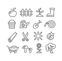 Fototapeta premium Gardening line icons