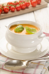 tomato curry soup with basil