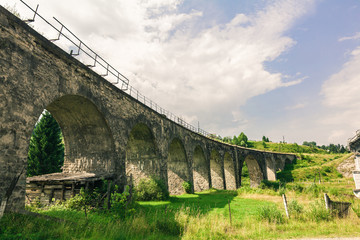 bridge viaduct in the Carpathians