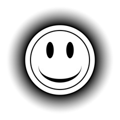 Smile face circle button.