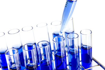 aboratory glass pipette drop solution in test tube