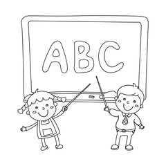 Illustration of Kids Holding Giant Letters