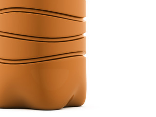 Plastic bottle rendered on white background