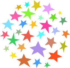 circle collection of irregular stars hand-drawn over white © johnjohnson
