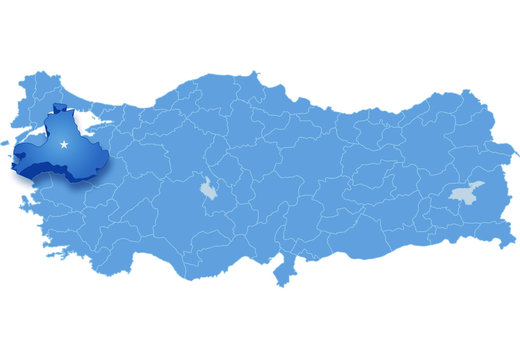 Map of Turkey, Balikesir