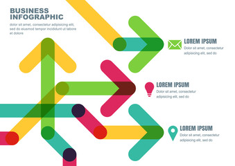 Vector abstract background with multicolor transparent arrows. B