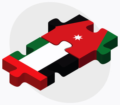 United Arab Emirates and Jordan Flags