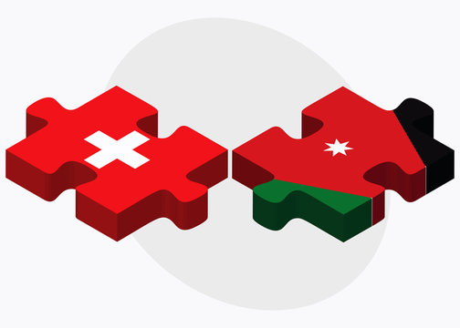 Switzerland and Jordan Flags