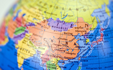 Fototapeta na wymiar Globus mit Landkarte China