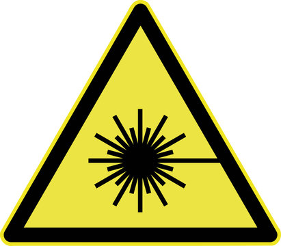 Warnung vor Laserstrahl